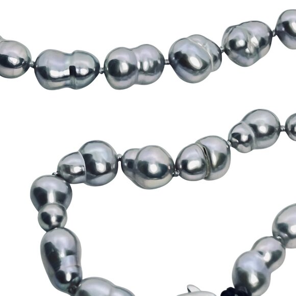 Honora Gray Graduated Freshwater Baroque Pearl Choker Necklace (6037) - Picture 9 of 10